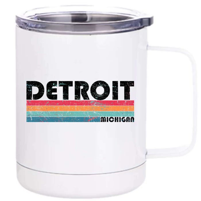 Retro Detroit Michigan Front & Back 12oz Stainless Steel Tumbler Cup