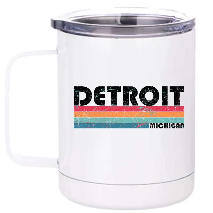 Retro Detroit Michigan Front & Back 12oz Stainless Steel Tumbler Cup