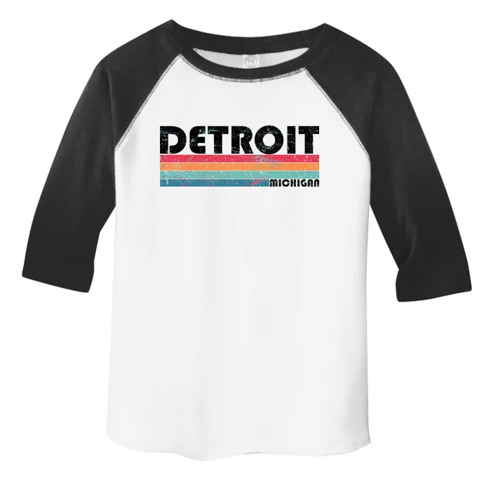 Retro Detroit Michigan Toddler Fine Jersey T-Shirt