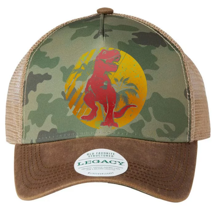 Retro Dinosaur Sunset Legacy Tie Dye Trucker Hat