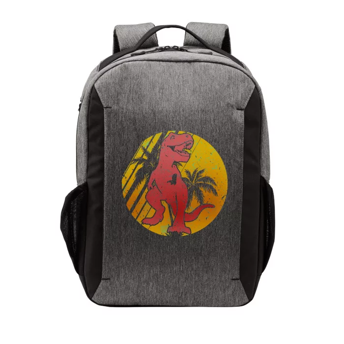 Retro Dinosaur Sunset Vector Backpack