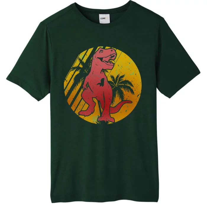 Retro Dinosaur Sunset ChromaSoft Performance T-Shirt