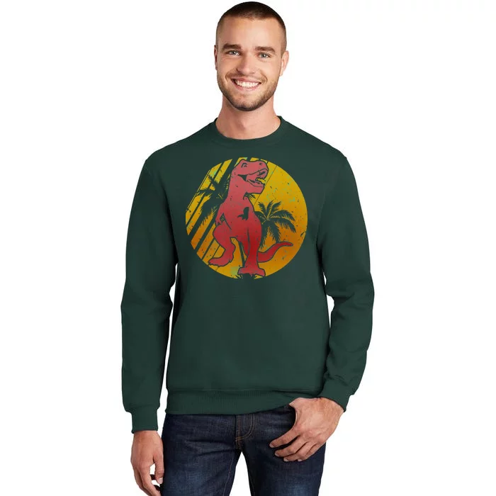 Retro Dinosaur Sunset Tall Sweatshirt