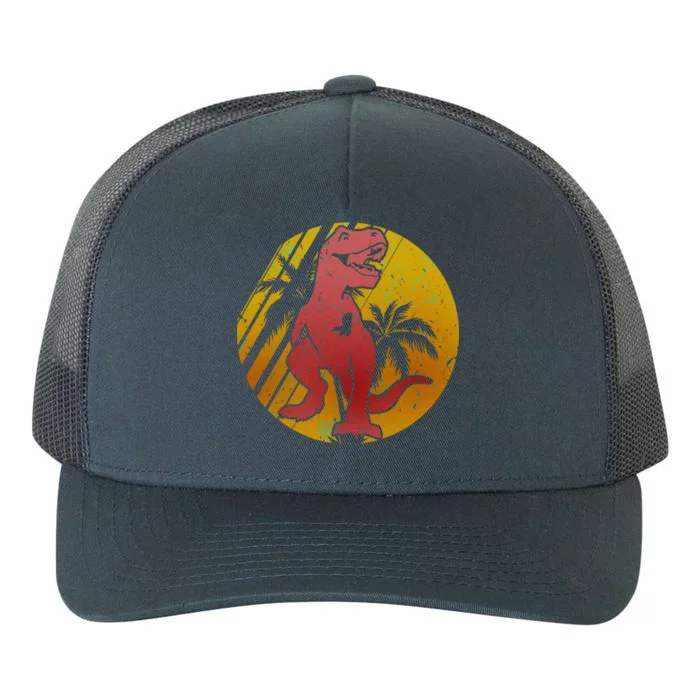 Retro Dinosaur Sunset Yupoong Adult 5-Panel Trucker Hat