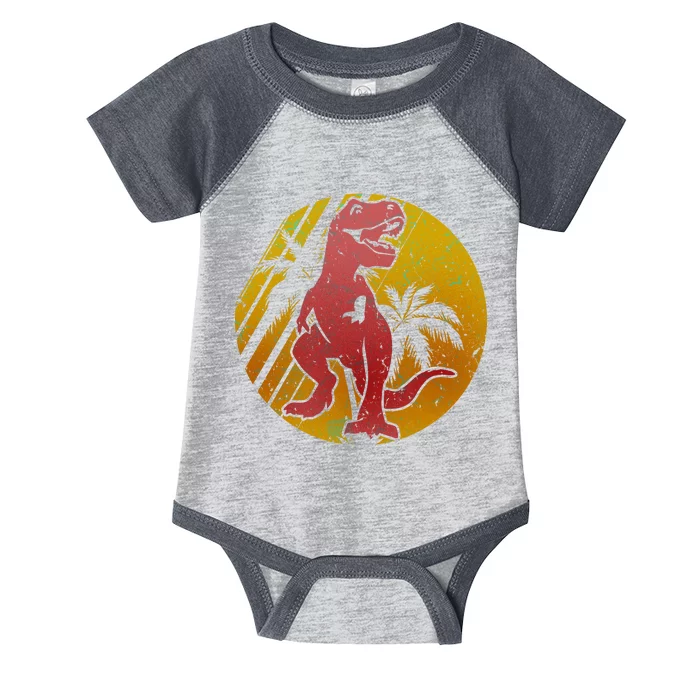 Retro Dinosaur Sunset Infant Baby Jersey Bodysuit