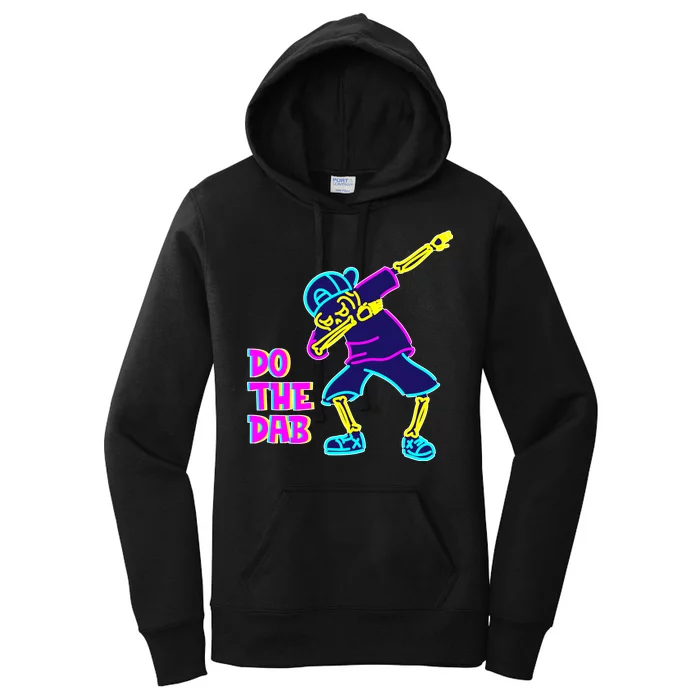 Retro Do the Dab Neon Skeleton Women's Pullover Hoodie