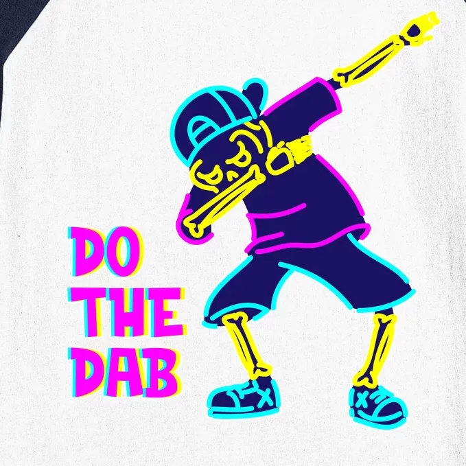 Retro Do the Dab Neon Skeleton Baseball Sleeve Shirt