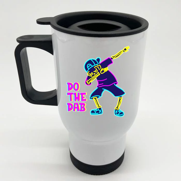 Retro Do the Dab Neon Skeleton Front & Back Stainless Steel Travel Mug