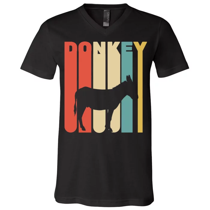 Retro Donkey Logo V-Neck T-Shirt