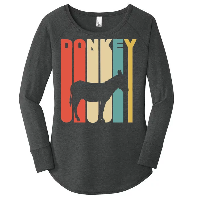 Retro Donkey Logo Women's Perfect Tri Tunic Long Sleeve Shirt