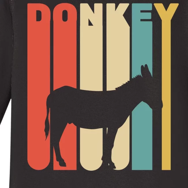 Retro Donkey Logo Baby Long Sleeve Bodysuit