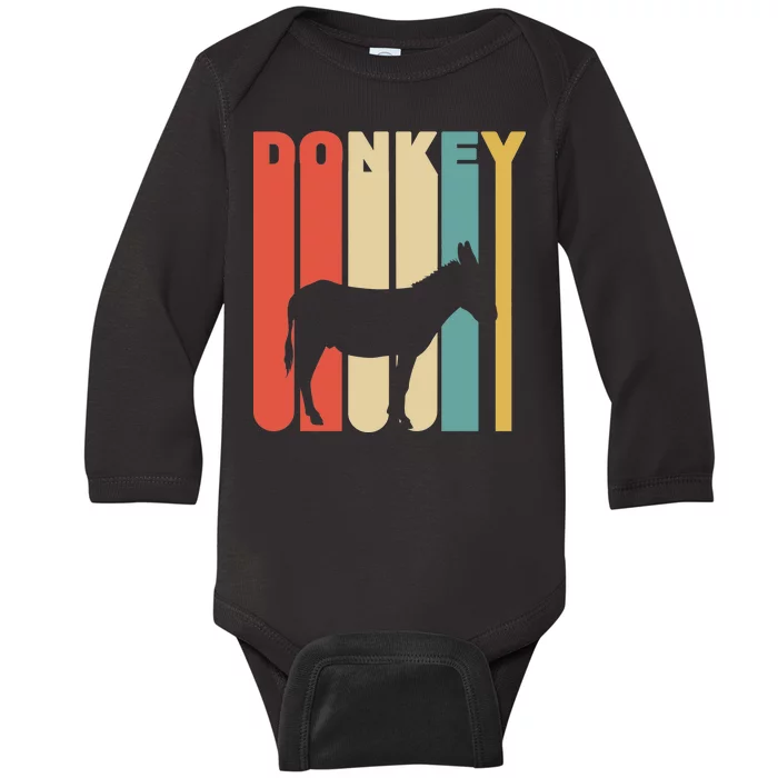 Retro Donkey Logo Baby Long Sleeve Bodysuit