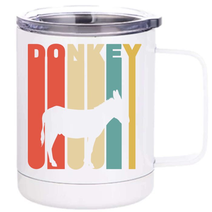 Retro Donkey Logo Front & Back 12oz Stainless Steel Tumbler Cup