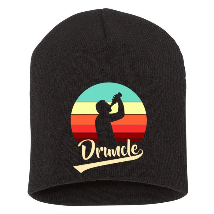 Retro Druncle Logo Short Acrylic Beanie