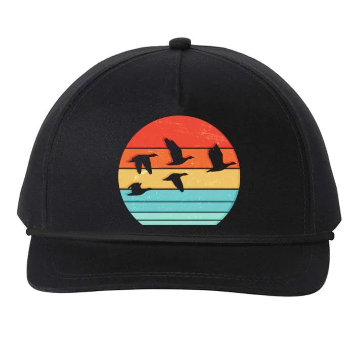 Retro Duck Hunting Sunset Snapback Five-Panel Rope Hat