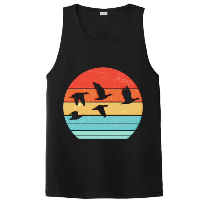 Retro Duck Hunting Sunset Performance Tank