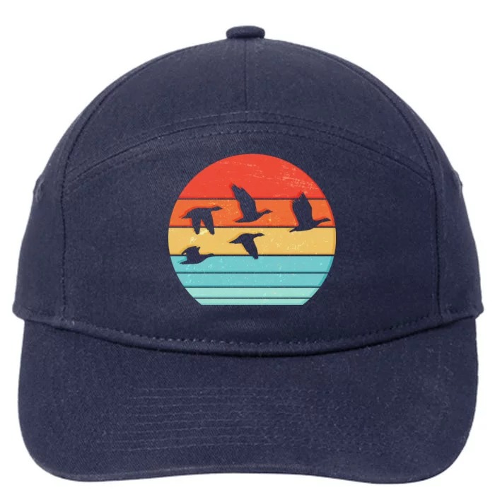 Retro Duck Hunting Sunset 7-Panel Snapback Hat