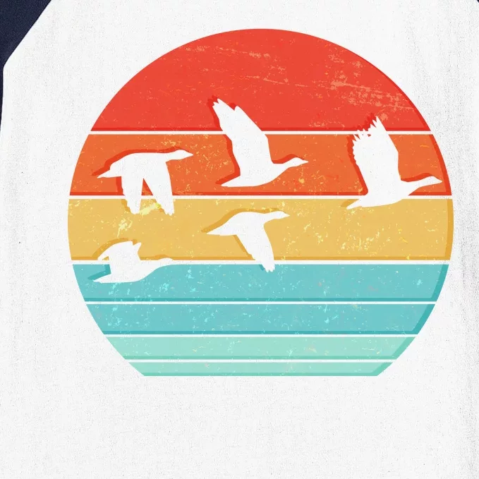 Retro Duck Hunting Sunset Baseball Sleeve Shirt