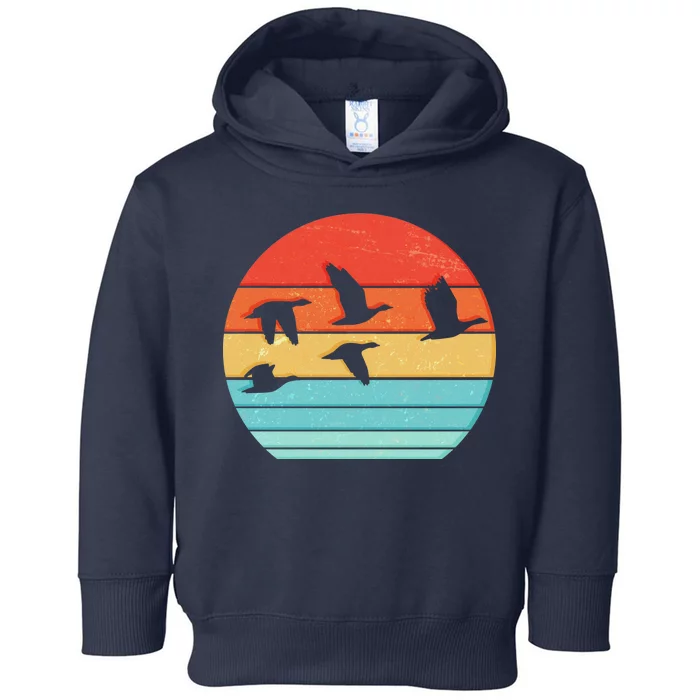 Retro Duck Hunting Sunset Toddler Hoodie