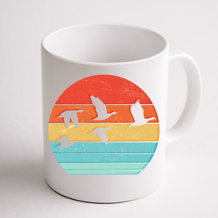 Retro Duck Hunting Sunset Front & Back Coffee Mug