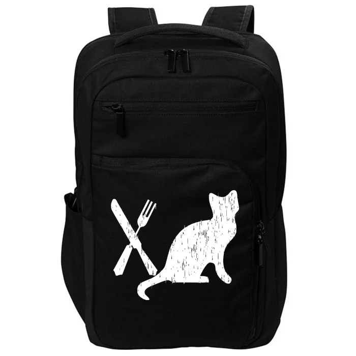 Retro Eat Pussy Funny Cat Spoon Impact Tech Backpack