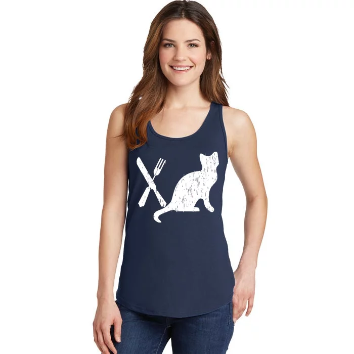 Retro Eat Pussy Funny Cat Spoon Ladies Essential Tank