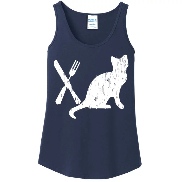 Retro Eat Pussy Funny Cat Spoon Ladies Essential Tank