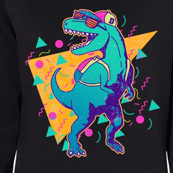 Retro Eighties Nineties Back to School TRex Dinosaur Womens California Wash Sweatshirt