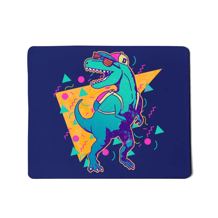 Retro Eighties Nineties Back to School TRex Dinosaur Mousepad