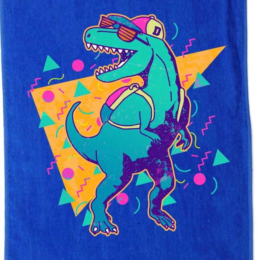 Retro Eighties Nineties Back to School TRex Dinosaur Platinum Collection Golf Towel