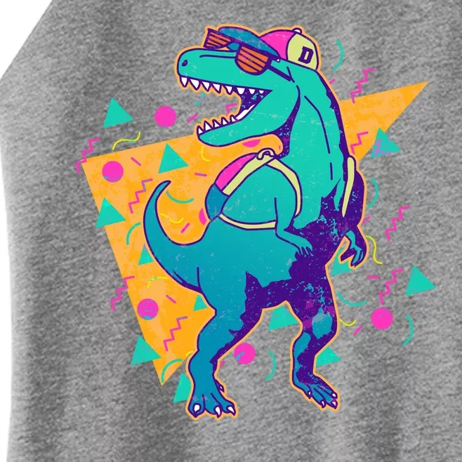 Retro Eighties Nineties Back to School TRex Dinosaur Women’s Perfect Tri Rocker Tank