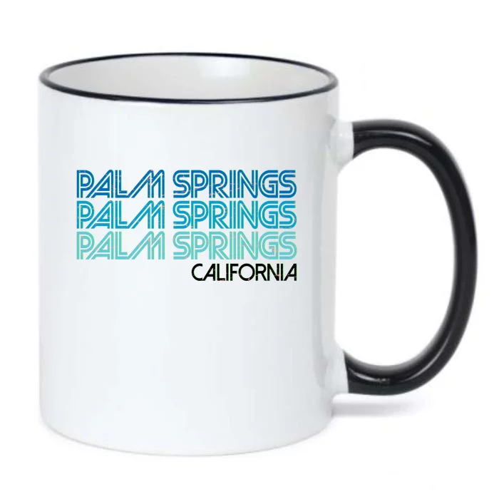 Retro Eighties Palm Springs California Black Color Changing Mug