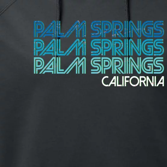 Retro Eighties Palm Springs California Performance Fleece Hoodie