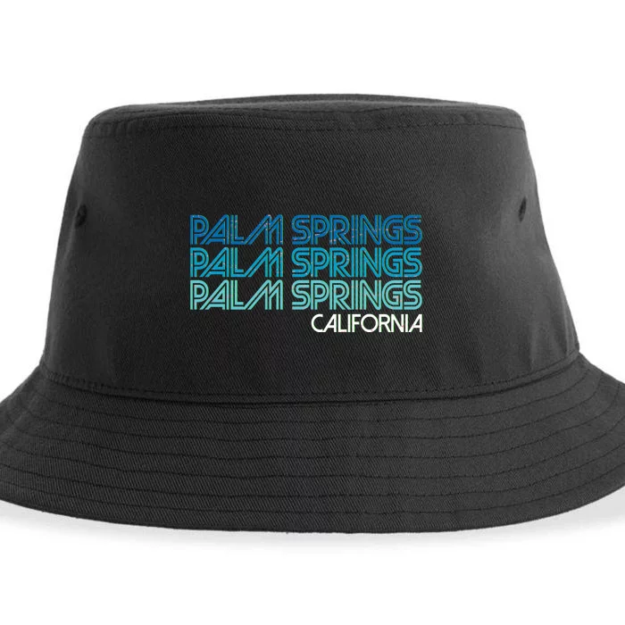 Retro Eighties Palm Springs California Sustainable Bucket Hat