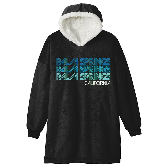 Retro Eighties Palm Springs California Hooded Wearable Blanket