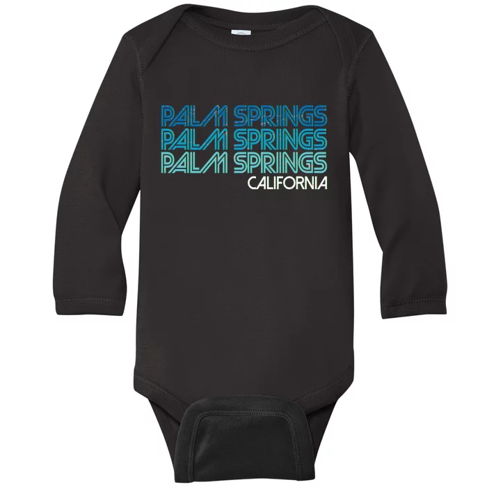 Retro Eighties Palm Springs California Baby Long Sleeve Bodysuit