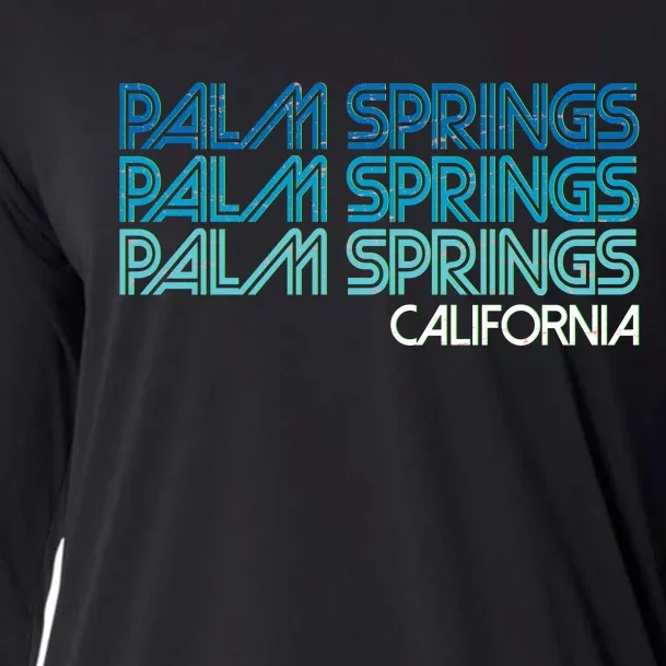 Retro Eighties Palm Springs California Cooling Performance Long Sleeve Crew