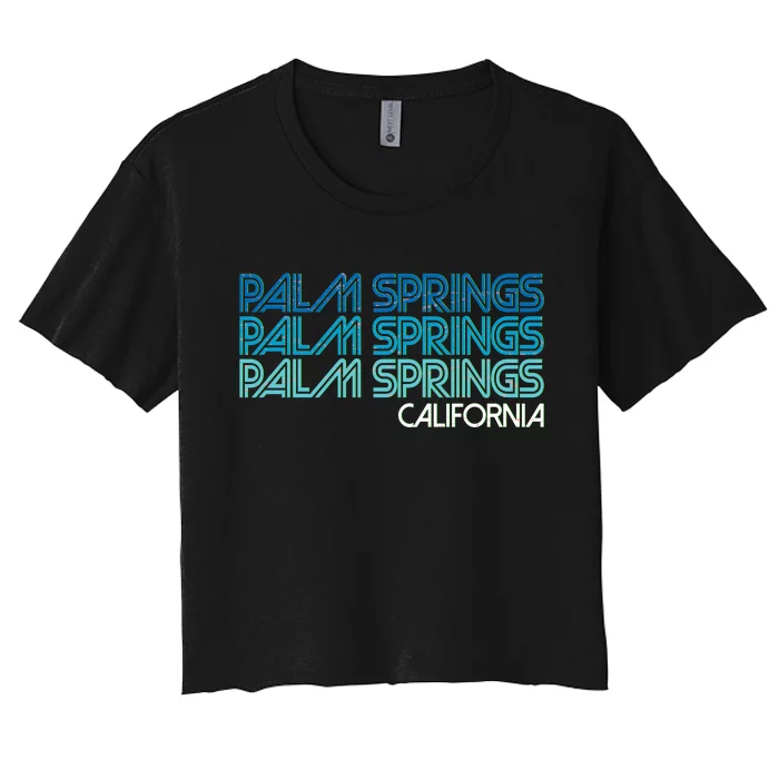 Retro Eighties Palm Springs California Women's Crop Top Tee