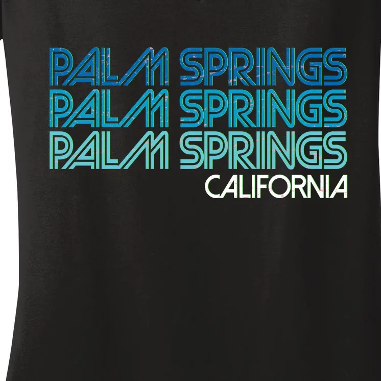 Retro Eighties Palm Springs California Women's V-Neck T-Shirt