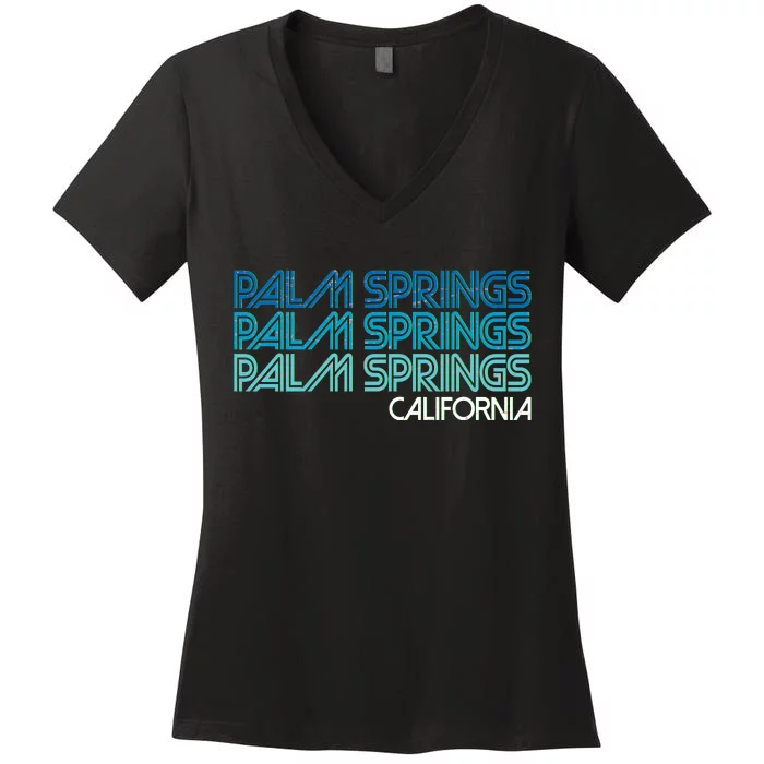 Retro Eighties Palm Springs California Women's V-Neck T-Shirt