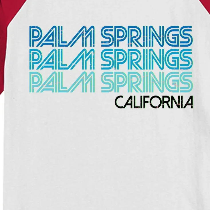 Retro Eighties Palm Springs California Kids Colorblock Raglan Jersey