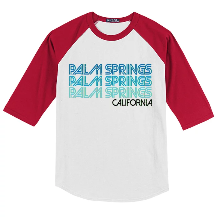 Retro Eighties Palm Springs California Kids Colorblock Raglan Jersey