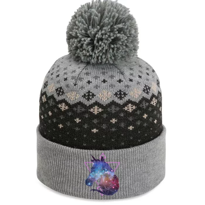 Retro Eighties Polygon Galaxy Unicorn The Baniff Cuffed Pom Beanie