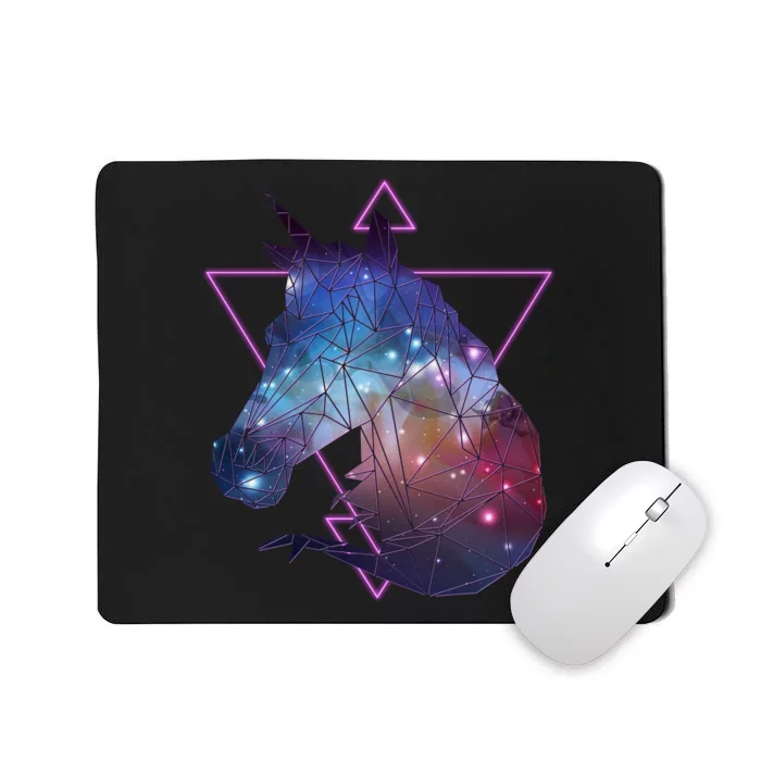 Retro Eighties Polygon Galaxy Unicorn Mousepad