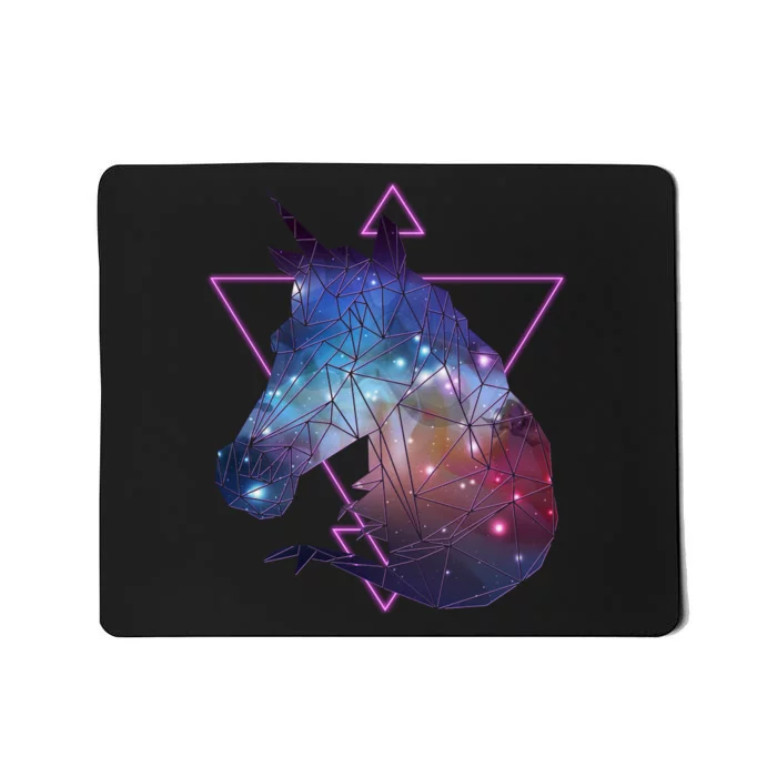 Retro Eighties Polygon Galaxy Unicorn Mousepad