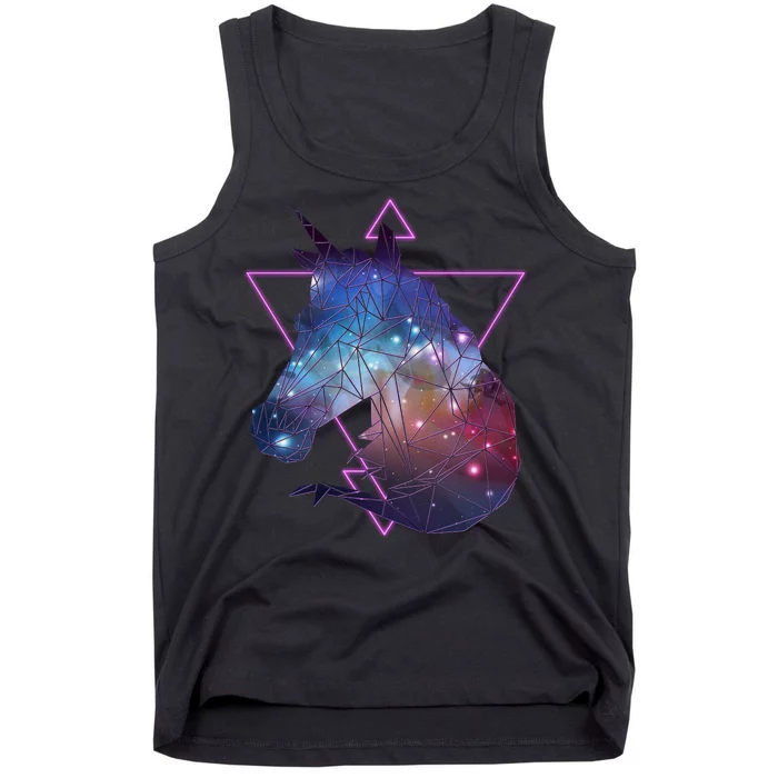 Retro Eighties Polygon Galaxy Unicorn Tank Top