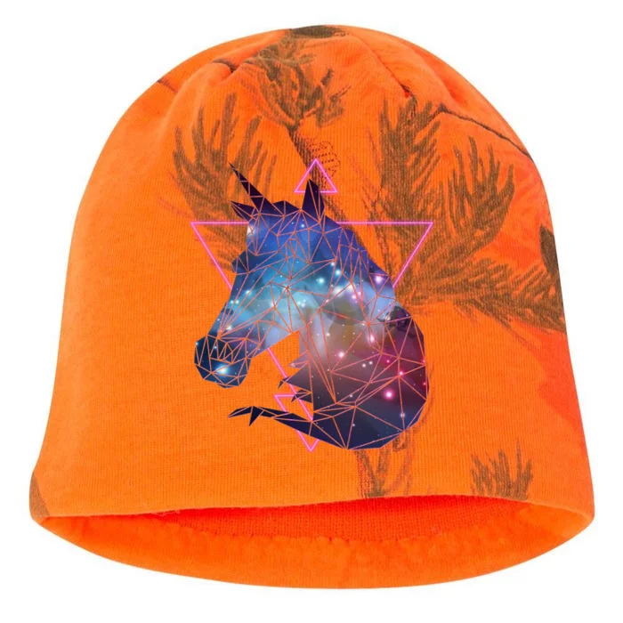 Retro Eighties Polygon Galaxy Unicorn Kati - Camo Knit Beanie