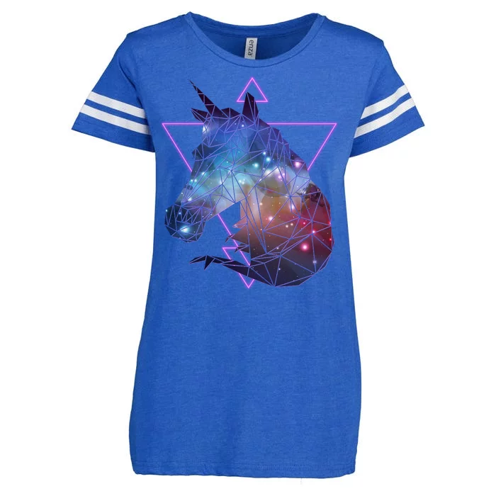 Retro Eighties Polygon Galaxy Unicorn Enza Ladies Jersey Football T-Shirt