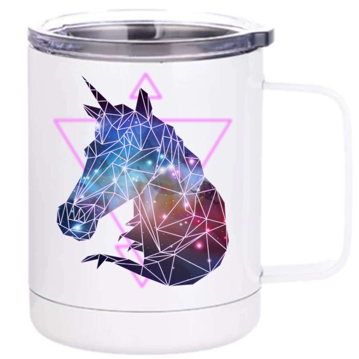 Retro Eighties Polygon Galaxy Unicorn Front & Back 12oz Stainless Steel Tumbler Cup