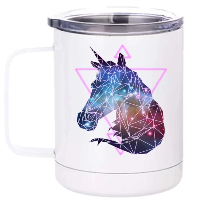 Retro Eighties Polygon Galaxy Unicorn Front & Back 12oz Stainless Steel Tumbler Cup